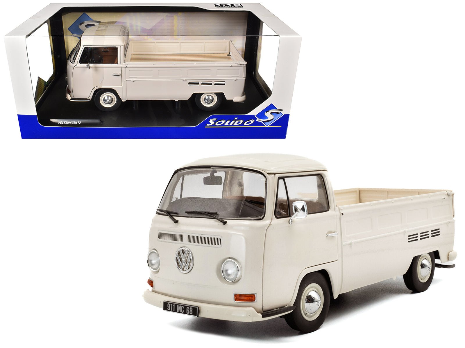 1968 Volkswagen T2 Pickup Truck Beige 1/18 Diecast Model Car by Solido  free shipping USA