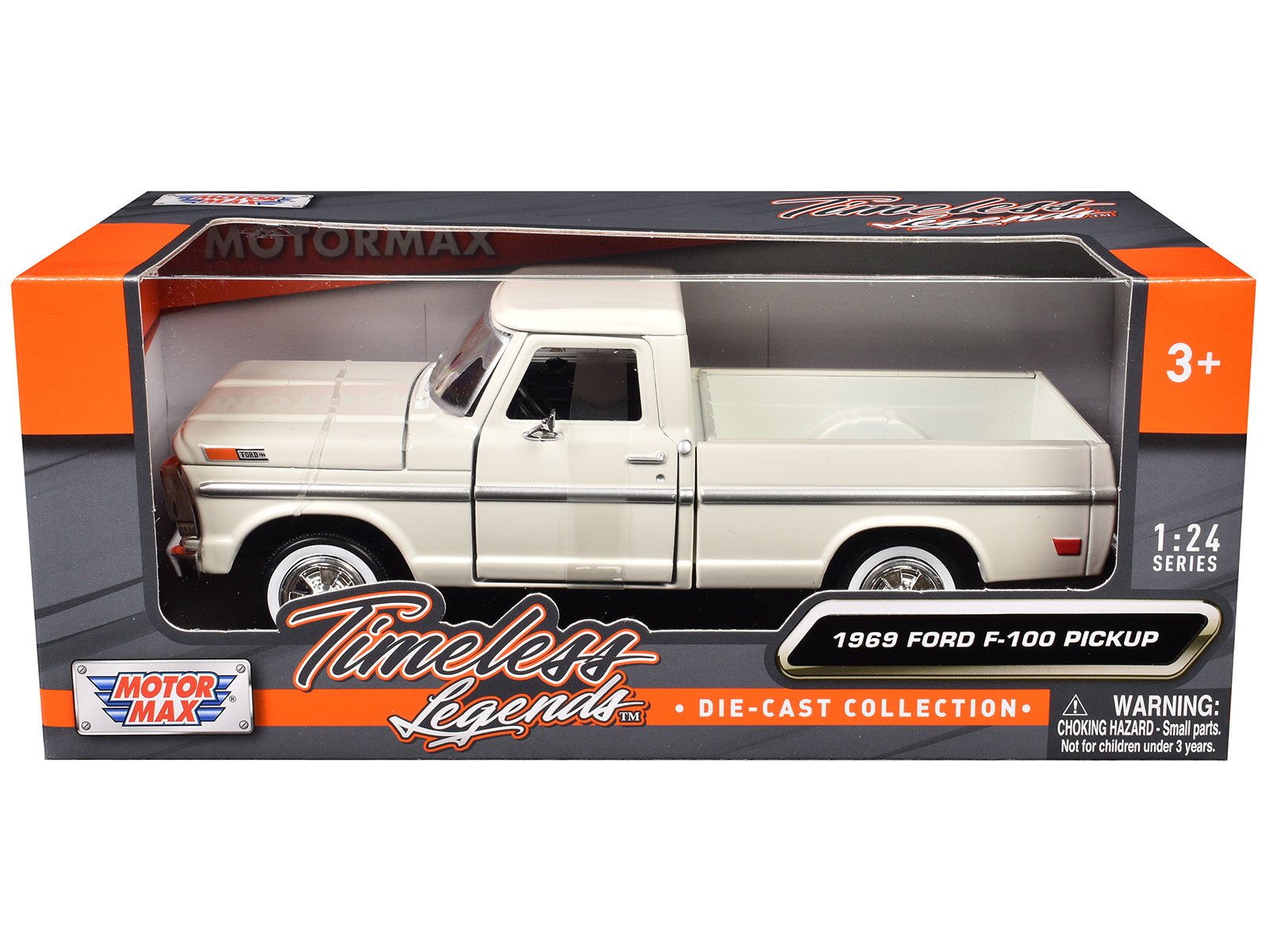1969 Ford F-100 Pickup Truck Cream "Timeless Legends" Series 1/24 Diecast Model Car by Motormax  free shipping USA