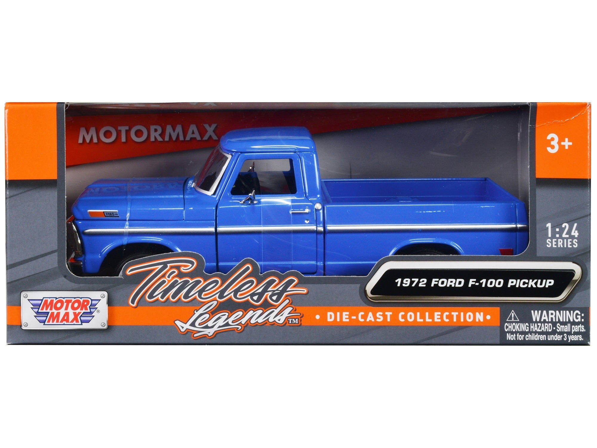 1972 Ford F-100 Pickup Truck Blue "Timeless Legends" Series 1/24 Diecast Model Car by Motormax  free shipping USA