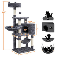 Ultimate 55" Dark Gray Cat Tree Tower - The Perfect Playground for Your Feline Friends! - BIG FRENCHIES