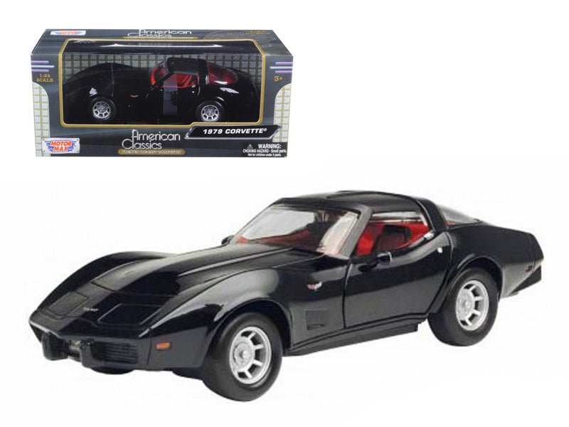 1979 Chevrolet Corvette Black 1/24 Diecast Car Model by Motormax  free shipping USA