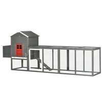 Extra Large Chicken Coop With Asphalt Roof, Wooden Hen Run With Slide-Out Tray And Nesting Box, Chicken Hutch For 3-6 Ch