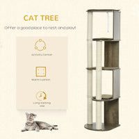 Corner Modern Cat Tree Tall For Climbing, Large Multilevel Cat Tower With Scratching Posts, Small-Fit Kitten Tower With 