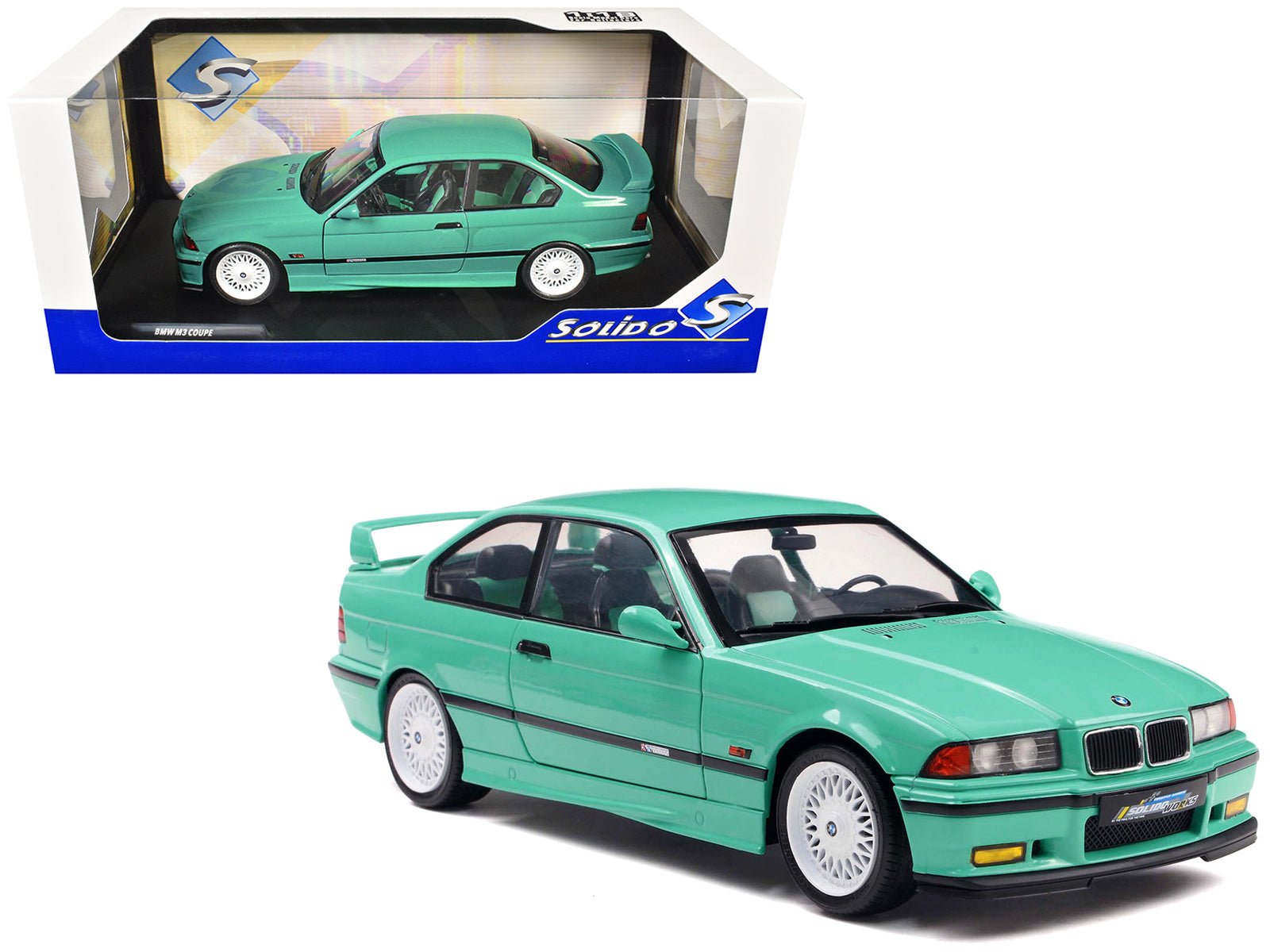 1991 BMW E36 M3 "Solido Works" Mint Green with Mint Green Interior 1/18 Diecast Model Car by Solido  free shipping USA
