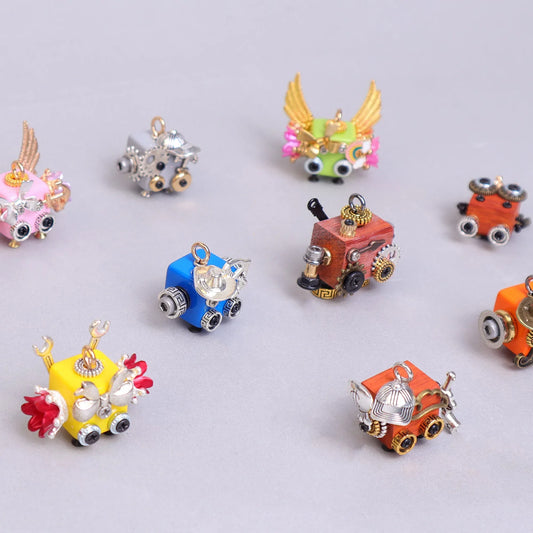 Handcrafted Wooden Bot Necklace, Keychain, or Mini Decor - BIG FRENCHIES
