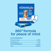 Adams Plus Flea Tick Collar Dogs 7-Month Large Dogs Puppies Kills Fleas Ticks