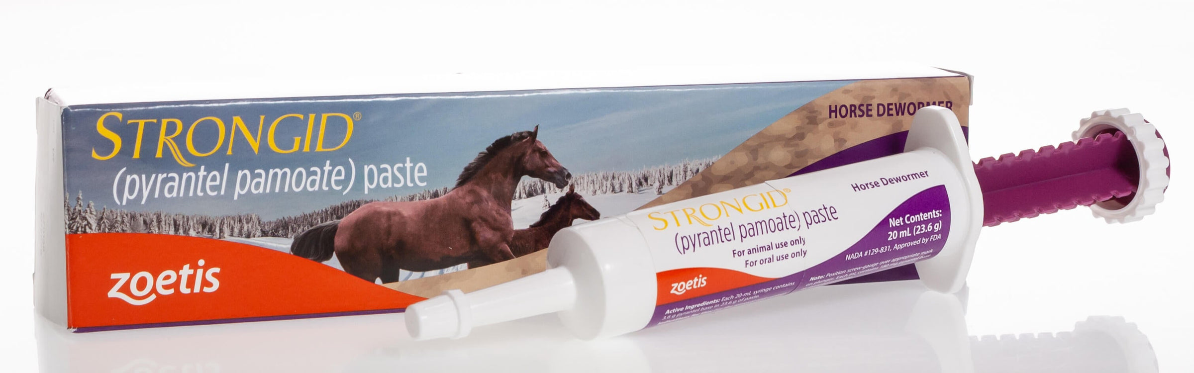 Strongid Paste Pyrantel Pamoate Horses Wormer Safe Foals Mares Care 20mL 3-Pack
