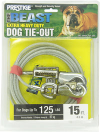 Boss Pet Edge Tie-Out Cable XL Dogs Up to 125lb 15ft Twin Swivel Spring