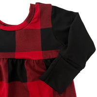 Black/Red Buffalo Plaid BUBBLE Zip Romper