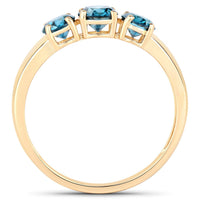 1.03 Carat Genuine Blue Diamond 14K Yellow Gold Ring