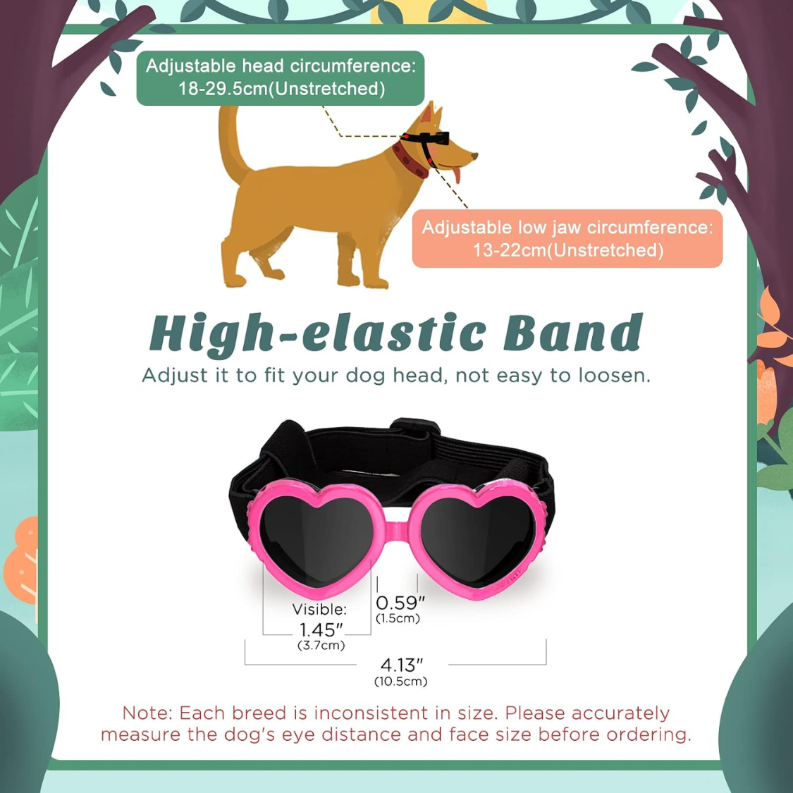 Small Dog Sunglasses UV Protection Heart Shape Dogs Goggles