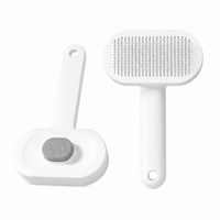 Pet Slicker Brush For Cats & Dogs, Self-Cleaning Grooming Brush With One-Click Hair Removal, Gentle Deshedding Tool For 