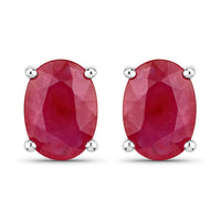1.70 Carat Genuine Ruby 14K White Gold Earrings