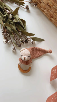 Gender Neutral Teddy Bear Teether Rattle - BIG FRENCHIES