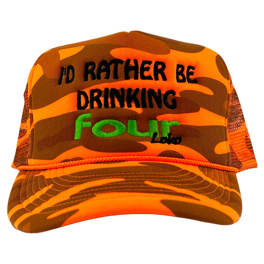 I’d Rather Be Drinking Four Loko Hat Custom Embroidered