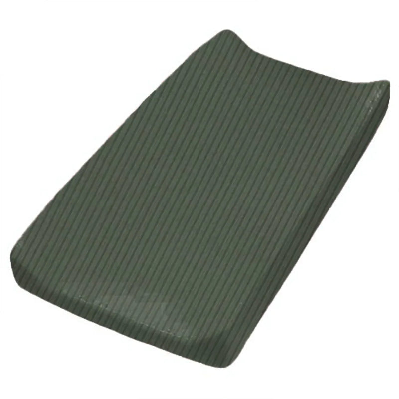 Moss Green Ribbed Changing Pad Cover - BIG FRENCHIES
