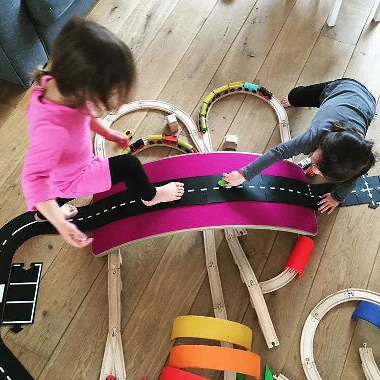 Flexible Rubber Roads Play Set – Open-Ended City & Car Track Play - BIG FRENCHIES