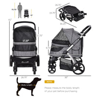 Travel Pet Stroller with Adjustable Handlebar - BIG FRENCHIES