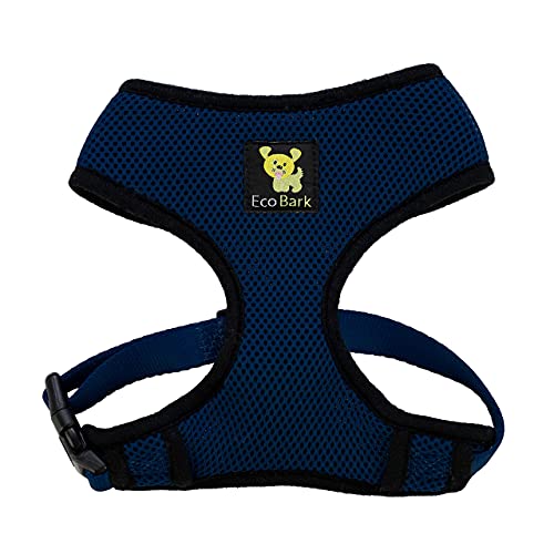 EcoBark Navy Dog Harness - Over-the-Head Soft Mesh Dog Vest Halter for Small to Medium Dogs and Puppies - BIG FRENCHIES