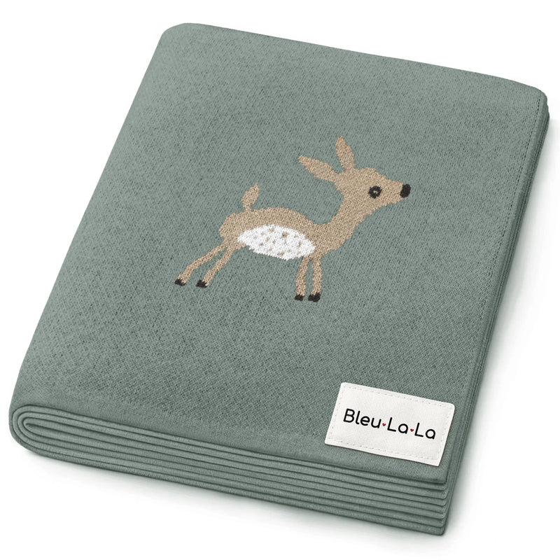 Luxury Cotton Deer Knit Swaddle Baby Blanket - BIG FRENCHIES