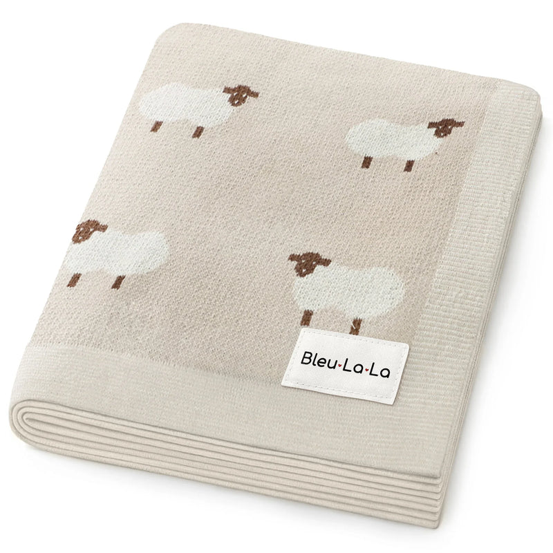 Sheep Knit Receiving Baby Blanket - BIG FRENCHIES