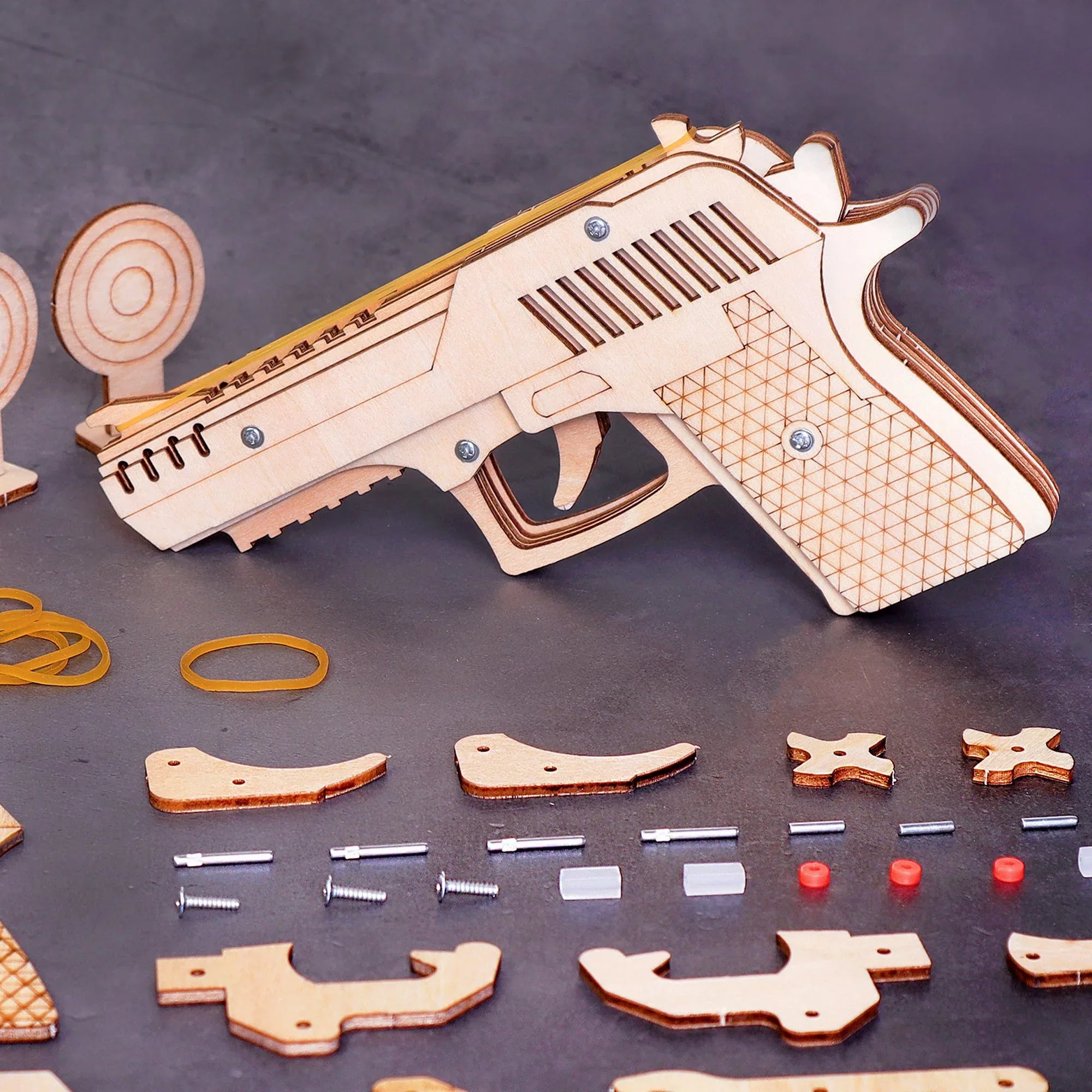 DIY Kit Rubber Band Launcher, Fun Wooden Craft and STEM Toy - BIG FRENCHIES