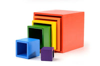 6-Piece Primary Color Rainbow Wooden Nesting Box Set - BIG FRENCHIES