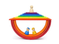 11 Pcs Wooden Rainbow Rectangular Building Boards in Primary Colors - BIG FRENCHIES