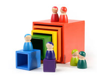 6-Piece Primary Color Rainbow Wooden Nesting Box Set - BIG FRENCHIES