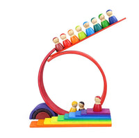 11 Pcs Wooden Rainbow Rectangular Building Boards in Primary Colors - BIG FRENCHIES