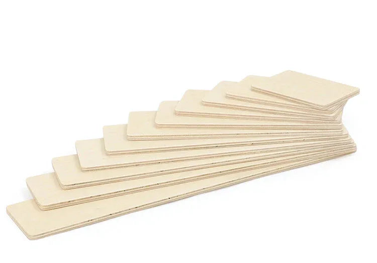 11 Pcs Wooden Rectangular Building Boards in Natural Color - BIG FRENCHIES