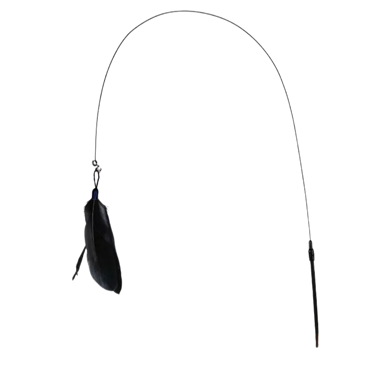 Interactive Cat Teaser Stick with Natural Feathers & Suction Cup - BIG FRENCHIES