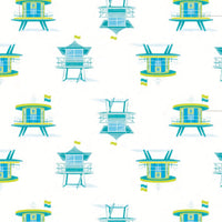 Miami Beach Watch Blue Zippered Romper