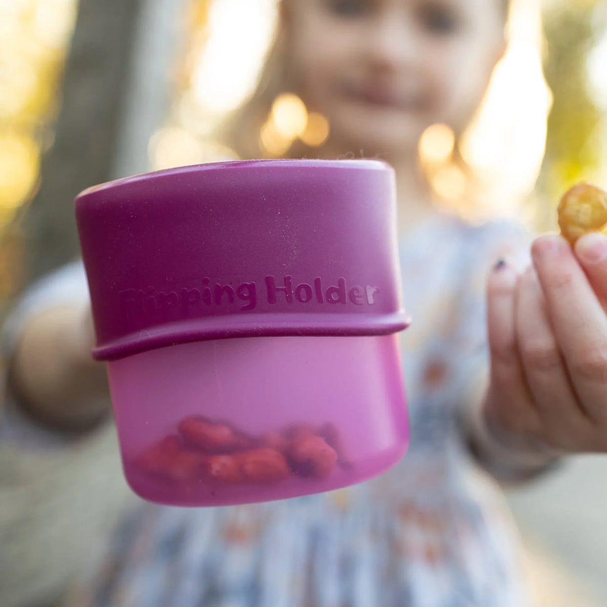 Flipping Holder Snack Cup - Spill Proof, Easy to Clean - BIG FRENCHIES