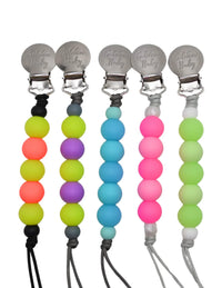 Glow in the Dark Pacifier Clip // Yellow & Neon Pink - BIG FRENCHIES