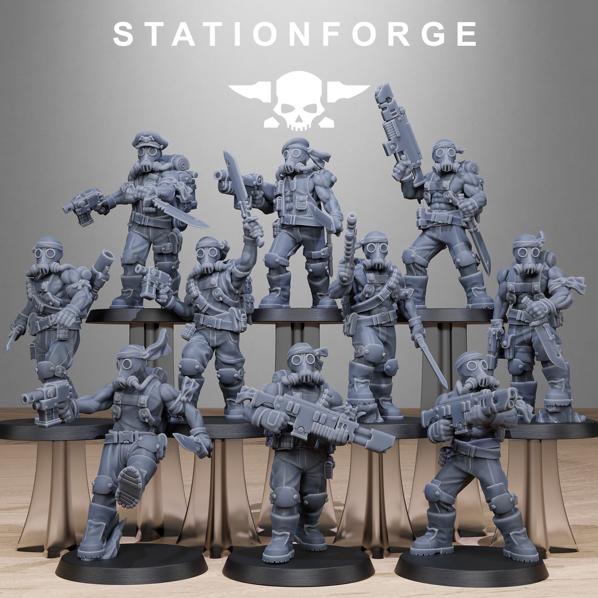 3D Printed GrimGuard Jungle Fighters by StationForge Miniatures