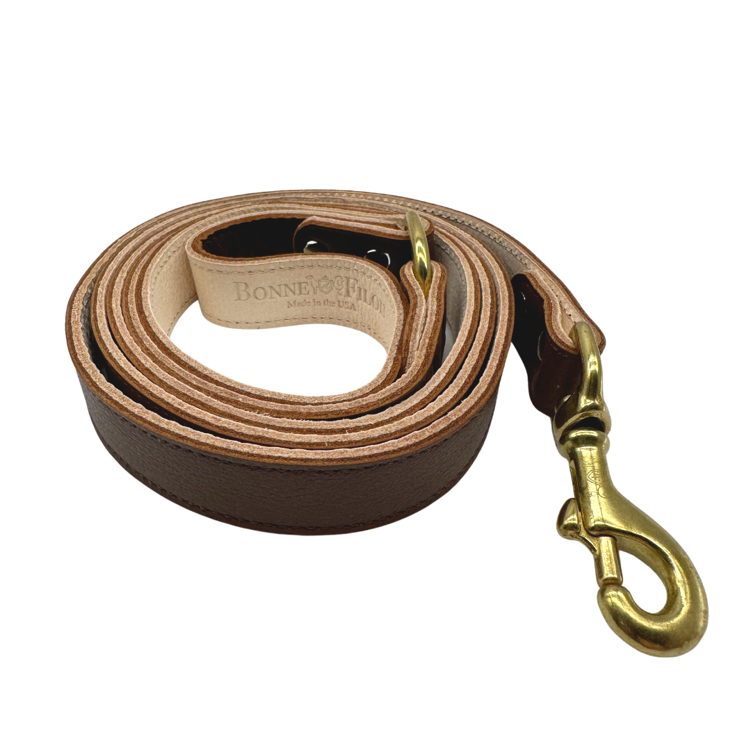 Plain Leather Dog Leashes - BIG FRENCHIES