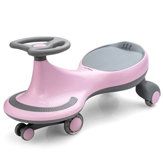 Wiggle Car Ride-on Toy with Flashing Wheels-Pink - BIG FRENCHIES
