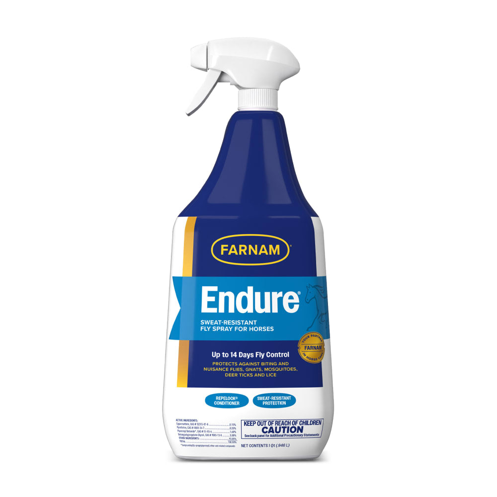 Farnam Endure Horse Fly Spray Sweatproof Extended Horse Protection 32 oz.