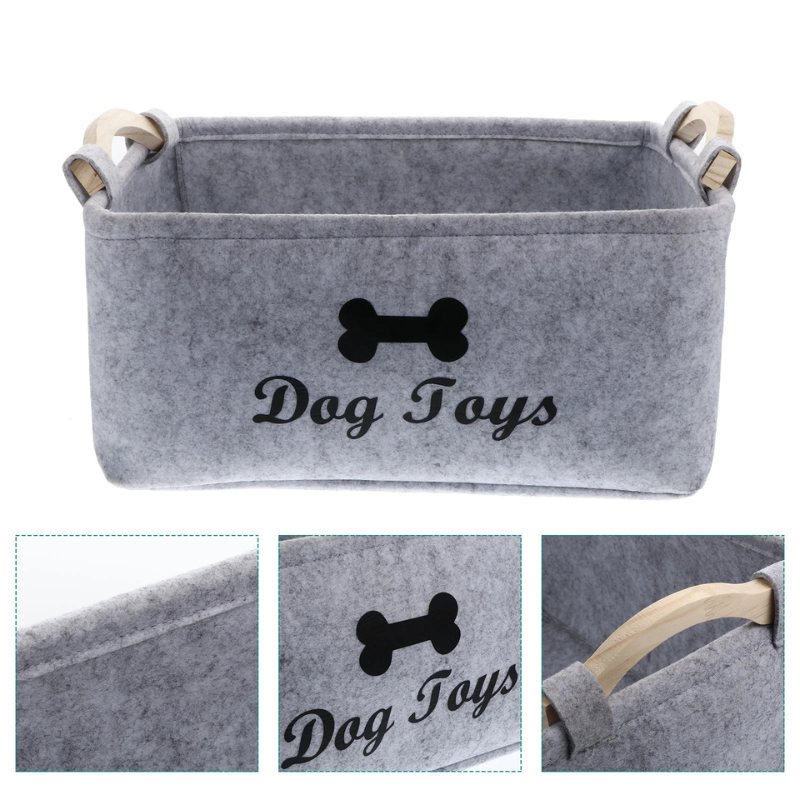 Dog Toy Storage Basket – Felt Organizer Bin for Pets - BIG FRENCHIES