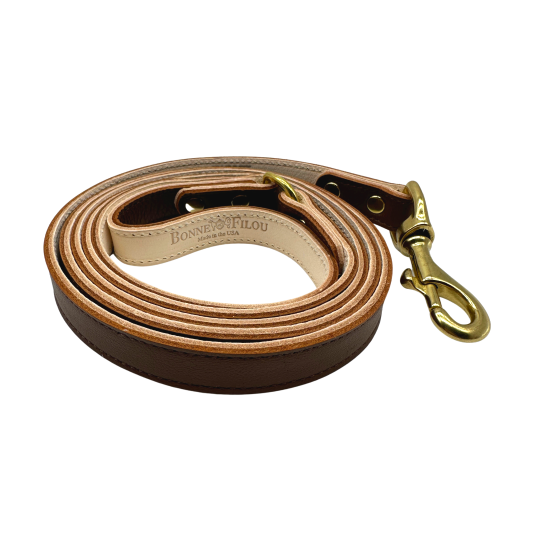 Plain Leather Dog Leashes - BIG FRENCHIES