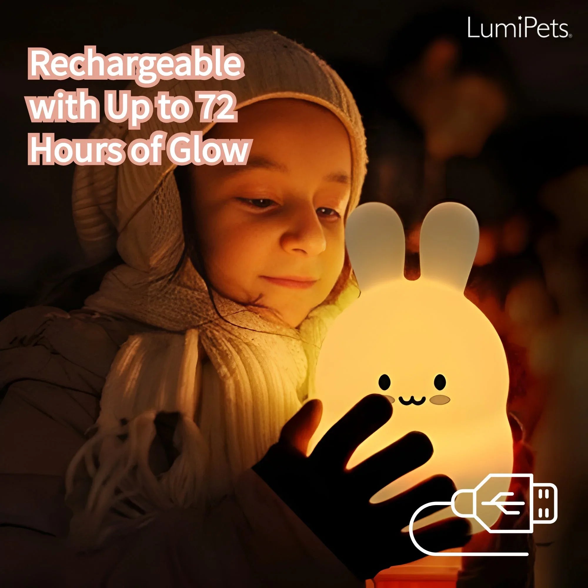 LumiPets® Baxter the Bunny- Children's Touch Night Light - BIG FRENCHIES