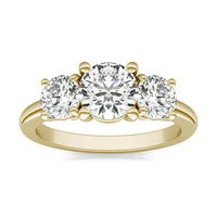 3 CTW AGI Certified Lab Grown Diamond (G-VS) Three Stone Engagement Ring in of 14K Gold