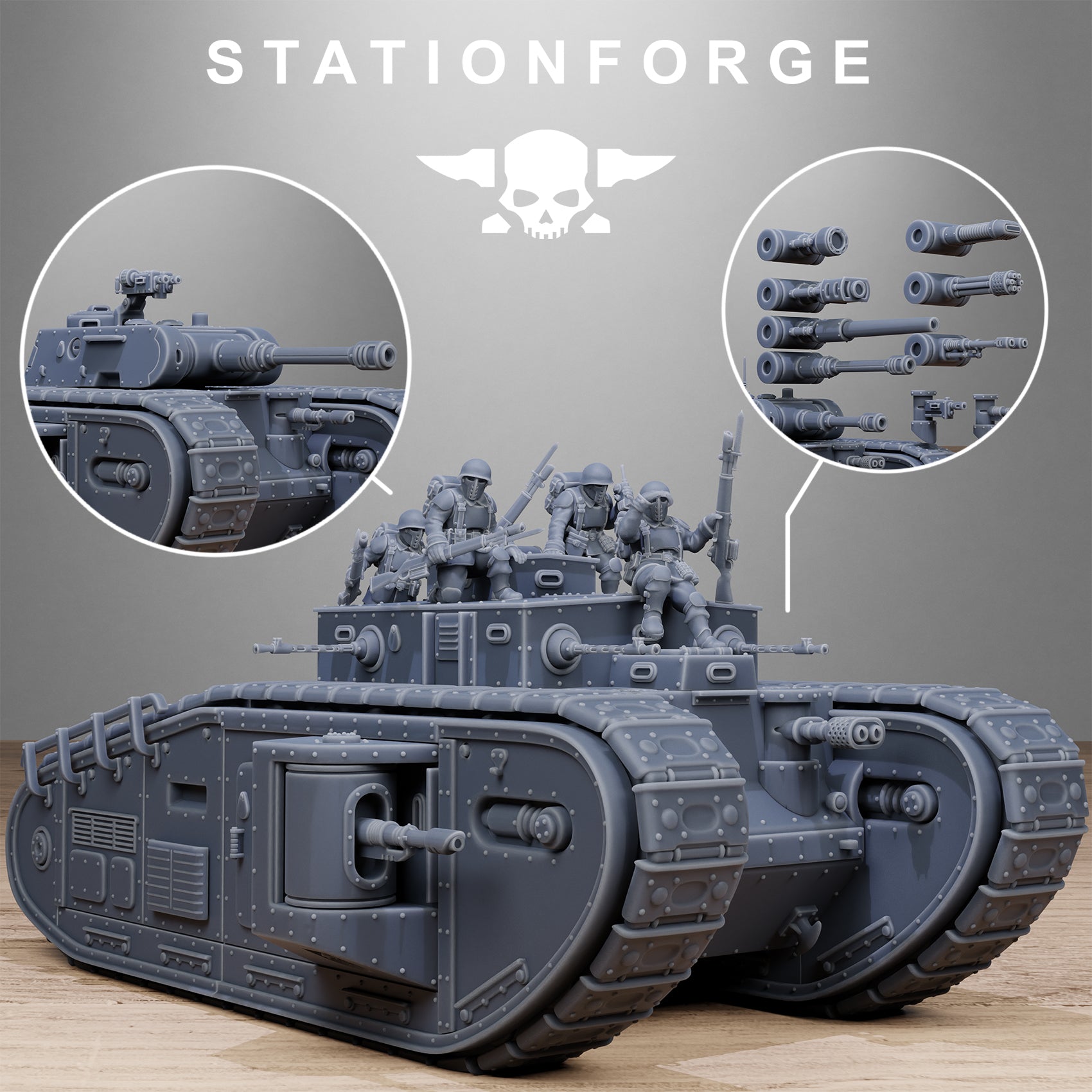 3D Printed FreeGuard Heavy Tank by Stationforge Miniatures