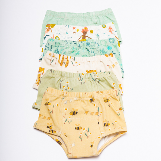 Mermaids-Organic Cotton Potty Training Underpants (6 Pack) - BIG FRENCHIES