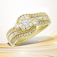 Genuine 1.00ct Diamond Eng Only 14KT Yellow Gold