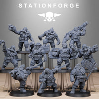 3D Printed GrimGuard Jungle Fighter Mutants x10 by StationForge Miniatures