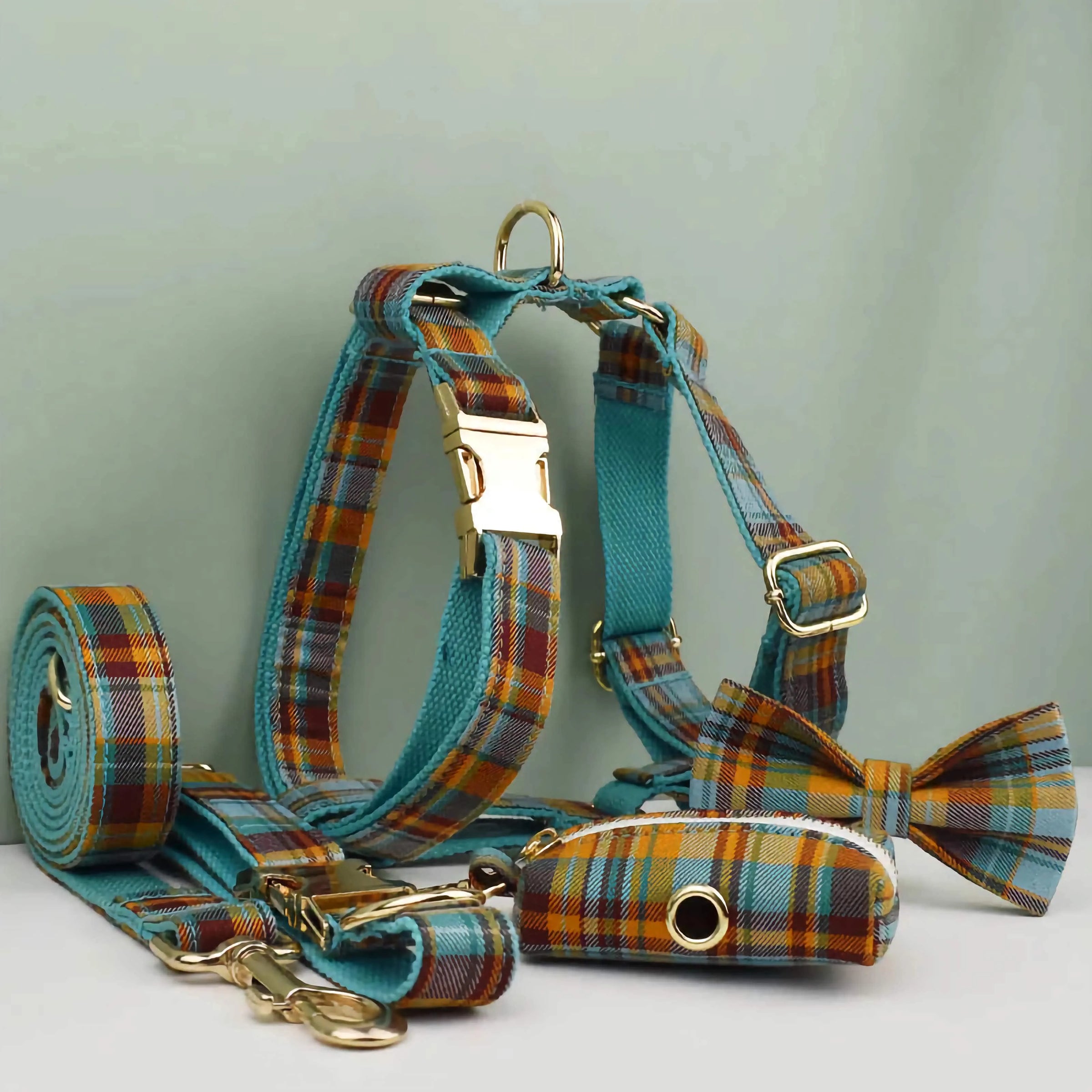 Personalized Autumn Blue Plaid Classic Set