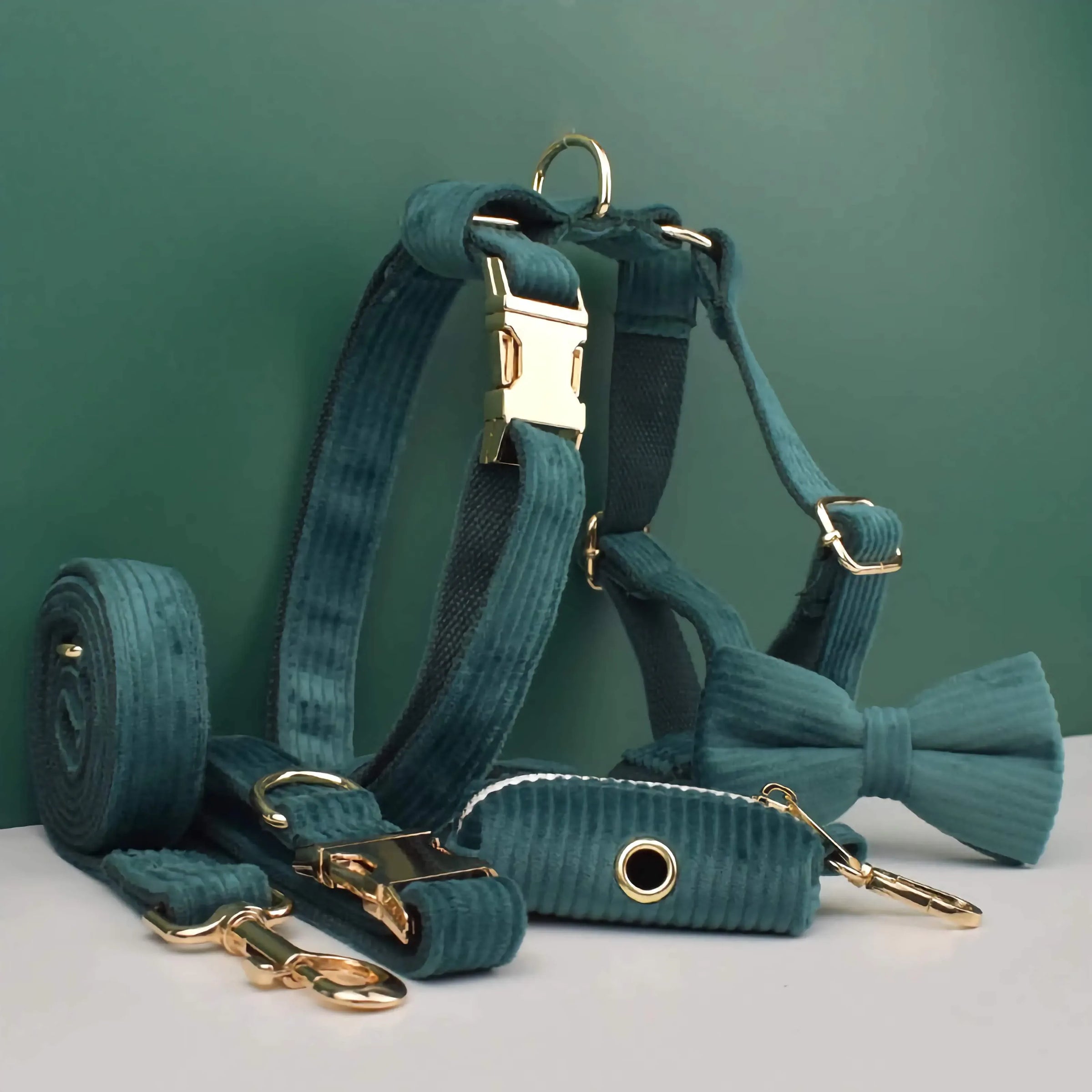Personalized Dark Green Corduroy Classic Set