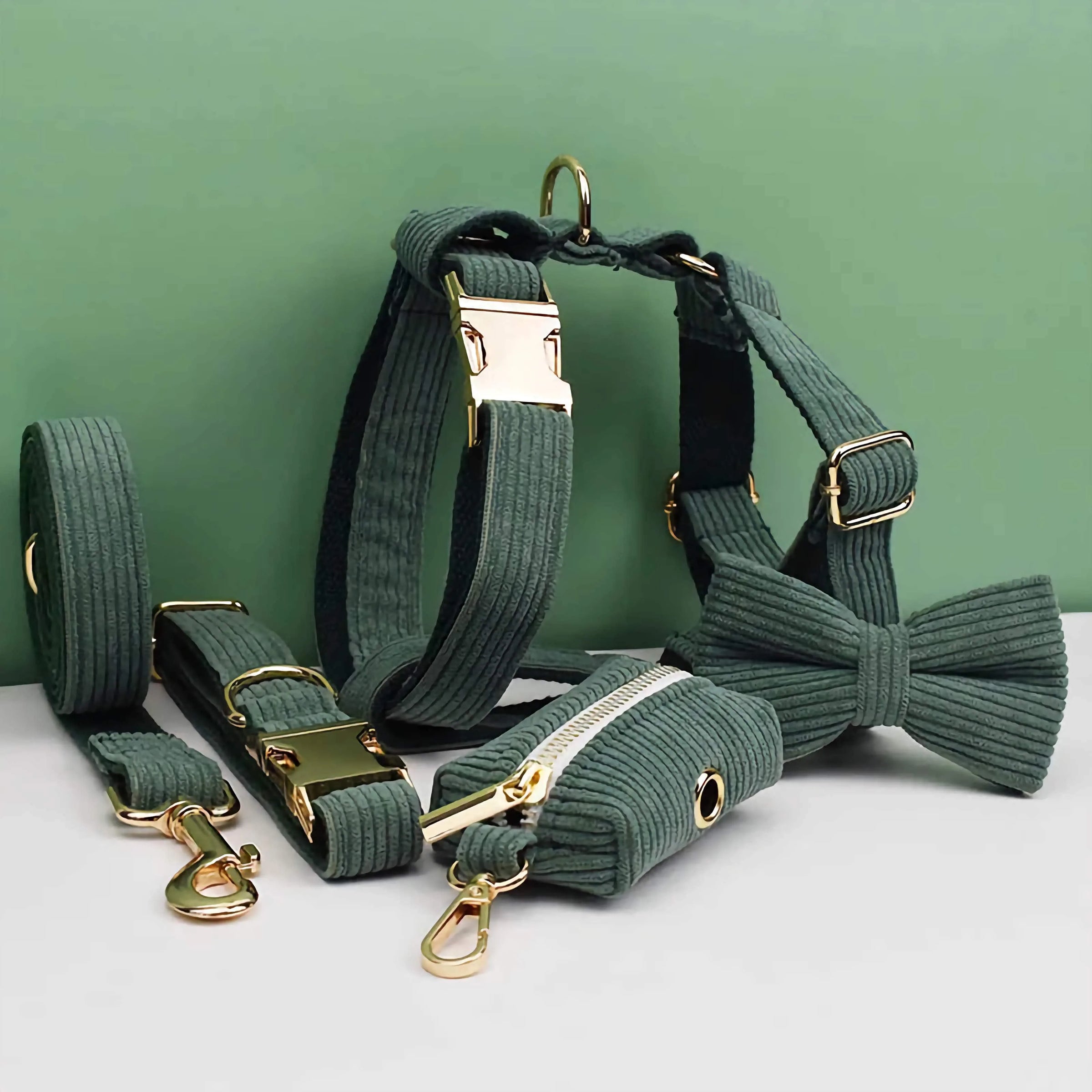 Personalized Dark Green Corduroy Classic Set